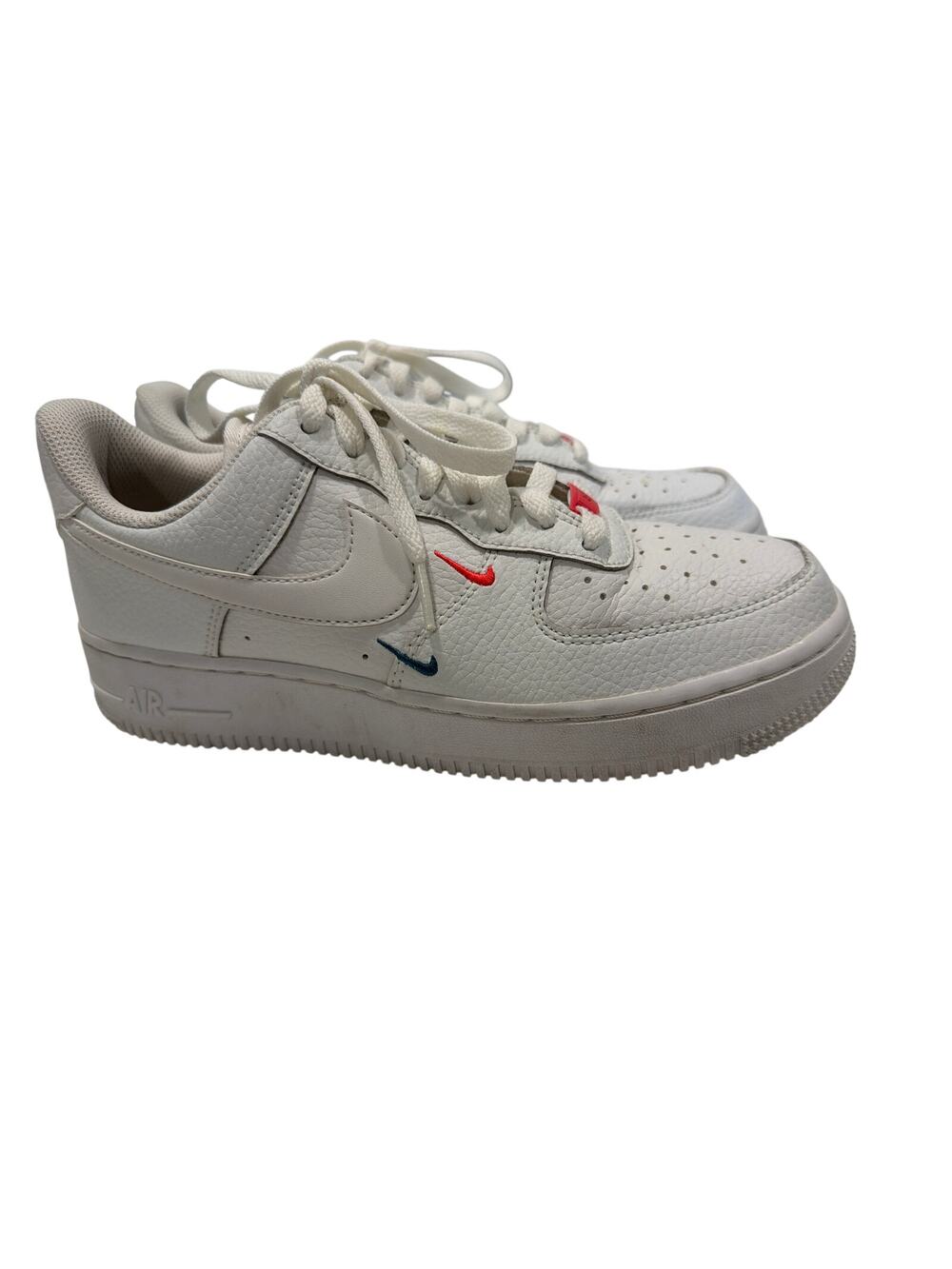 Nike Women's Size 9 Air Force 1 Low '07 sneakers in the "Summit White Solar Red"